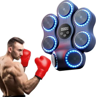 Produktbild von Music Boxing Machine für Erwachsene/Kinder, Elektronische Bluetooth Boxmaschine mit Musik, Musical Boxing Machine mit Boxhandschuhe, 9 Einstellbare Geschwindigkeiten und Zählmodus