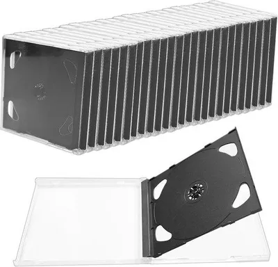 Produktbild von 20 Stück transparente CD-/DVD-Schutzhüllen, 10,4 mm, 2-Schicht, DVD-Schijfhalter, durchsichtige Standard-Schutzhülle (schwarz)