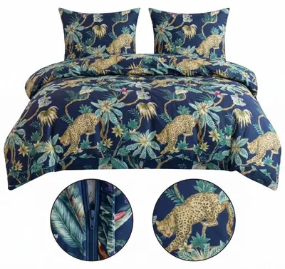 Zdjęcie produktu dla Komplet Pościeli Dwuosobowej 3D Wild Cat 160x200 z 2 Poszewkami 70x80