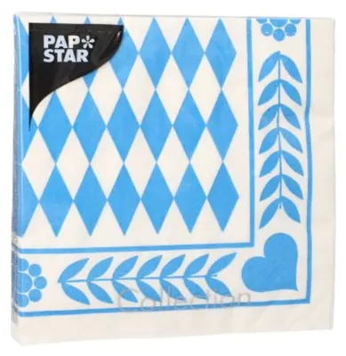 Produktbild von Papstar 12901, Blau, Weiß, Papier, Muster, 330 mm, 330 mm, 20 Stück(e)