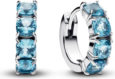 Image de Pandora Boucles d'oreilles créoles bleu clair 293851C01 Boucles d'oreilles
