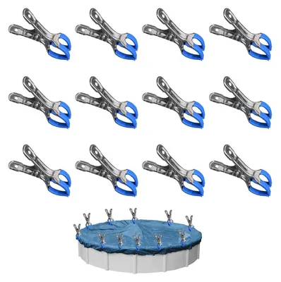 Produktbild von Set mit 12 Metallklemmen für Poolabdeckungen