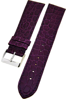 Produktbild von Uhrenarmband Kalbleder Aubergine 18mm Kroko-Struktur Dornschließe