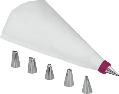 Produktbild von Metaltex 252407000 Spritzbeutel mit 6 Inox Tüllen
