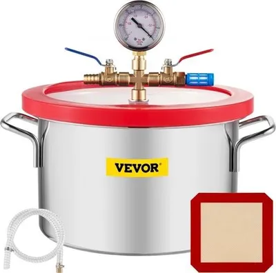Obrázek produktu pro Vakuová pumpa Vakuová pumpa Klimatizace Vakuová pumpa 1,5 galonová vakuová komora Odplyňovací komora z nerezové oceli Akrylové víko