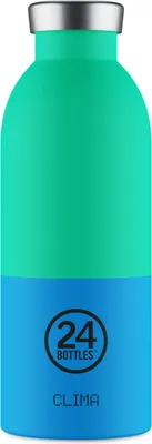 Produktbild von 24Bottles Clima, 500 ml, Tägliche Nutzung, Blau, Grün, Silikon, Edelstahl, Wave, 24 h
