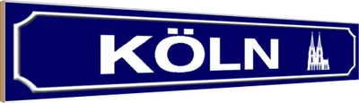 Produktbild von vianmo Holzschild 10x46 cm Köln Wappen Flagge Fahne