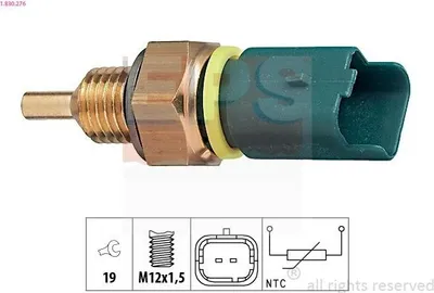 Obrázek produktu pro EPS 1.830.276: Snímač teploty chladicí kapaliny pro OPEL Corsa F, kompatibilní s RENAULT CLIO II (BB0/1/2, CB0/1/2) a vhodný pro PEUGEOT 2008 Kombi (CU), 207 (WA, WC)