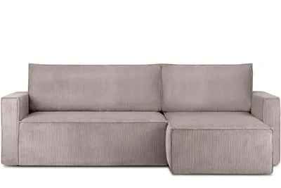 Obrázek produktu pro Rohová pohovka Konsimo s funkcí spaní s područkami "NAPI", béžová, manšestrová tkanina, Loft, 246x89x148 cm