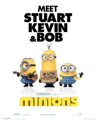 Zdjęcie produktu dla „Despicable Me” – „I'm With Stupid” – Minionki – 40 x 50 cm – Plakat