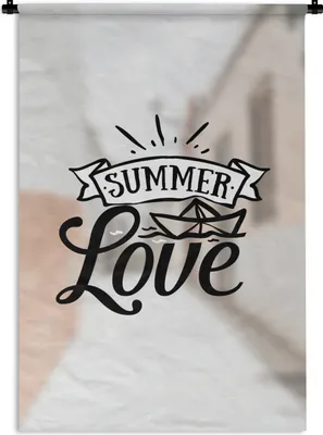 Produktbild von MuchoWow® Wandteppich Wandbehang Sommer - Boot - Zitat 90x135 cm Tapisserie Dekoration Wandtuch - Baumwolle - Wandskulptur