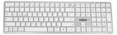 Productafbeelding van Nilox, draadloos toetsenbord met 110 toetsen, Bluetooth 5.2 en 2,4 GHz, zilver