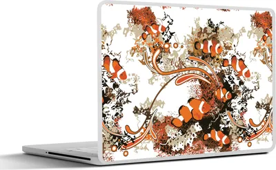 Produktbild von MuchoWow® Laptop Aufkleber Sticker Cover Öffentlich - Fisch - Koralle - Muster 30x22 cm - Laptop-Sticker