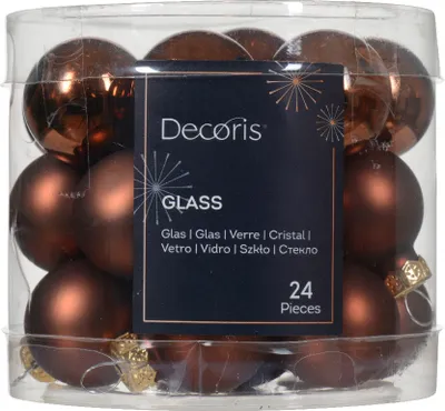 Produktbild von Weihnachtskugeln Glas 2,5cm 24 Stück - Espressobraun