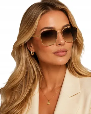 Obrázek produktu pro Dámské Pánské Zlaté Pilotky Aviator sluneční brýle UV400