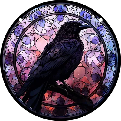 Produktbild von Sonnenfänger Raven/Typ5/L - Buntglas Deko KP32309