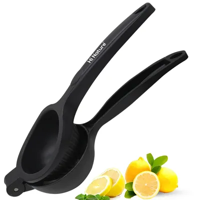 Produktbild von HI NATURE™ manuelle Zitronenpresse | zitronenpresse manuell | Zitruspresse Profi für die Küche | Handpresse für Zitrusfrüchte (Schwarz)