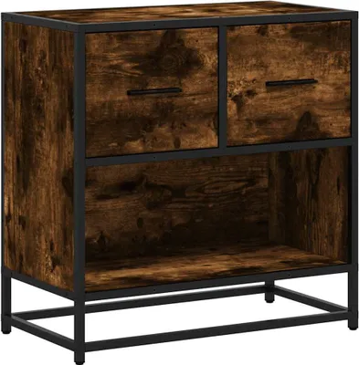 Produktbild von Nachttisch Räuchereiche 60x31x60 cm Holzwerkstoff und Metall