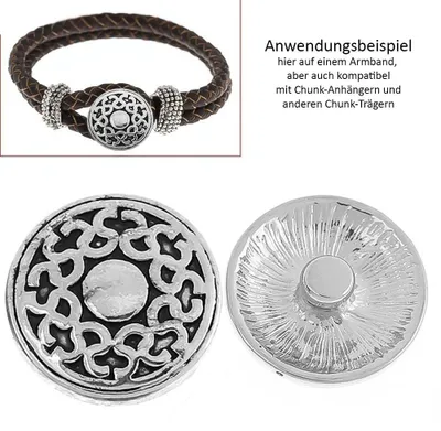 Produktbild von Wechsel - Chunks / Click Buttons 'Omega' - antiksilber (1 Stück),Knauf ca. 5,5mm
