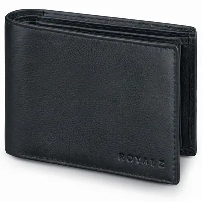 Produktbild von ROYALZ "Detroit" Geldbörse Herren Leder RFID-Schutz Geldbeutel kompaktes Portemonnaie Querformat Männer Brieftasche im Vintage Design