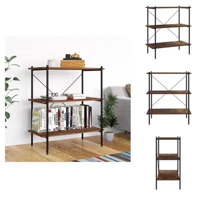 Immagine prodotto di vidaXL Scaffale a 3 ripiani nero e naturale 80x40x92 cm - Librerie e scaffali