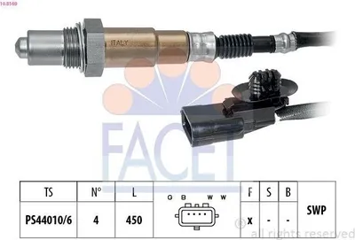 Produktbild von FACET 10.8169 Beheizt Planarsonde Lambdasonde für RENAULT Clio III Schrägheck (BR0/1, CR0/1) 450mm