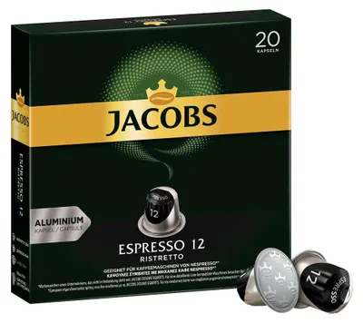 Zdjęcie produktu dla Jacobs Capsules Espresso 12 kapsułek 20 porcji w opakowaniu 104g