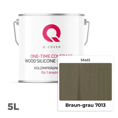 Produktbild von Holzimprägnierung | Für 1 Anstrich | Braun-grau 701 | 5 L | Holzschutz | 2 In 1 | Grundierung Mit Schutz  Farbimprägnierung Imprägniermittel Innen & Außen