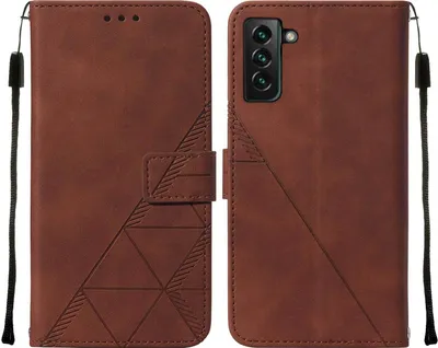 Produktbild von Galaxy S22 Plus Hülle, Schlank Prägung Flip Leder Kartenfächer Schutzhülle mit Ständer für Samsung Galaxy S22 Plus Braun