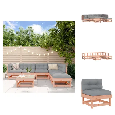 Produktbild von vidaXL 7-tlg. Garten-Lounge-Set mit Kissen Massivholz Douglasie - Gartenmöbel-Sets