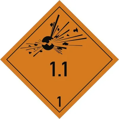Produktbild von Dreifke® Gefahrzettel Klasse 1 - Unterklasse 1.1, Folie, 50x50 mm