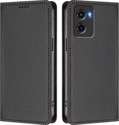 Produktbild von Handyhülle für Motorola Moto G05, Kunstleder Klapphülle Stoßfeste Magnetische Hülle mit Ständer Schwarz