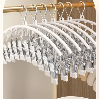 Produktbild von Quadrat Sockentrockner,Unterwäschebügel,Edelstahl Sockentrockner,Winddicht Trockengestell, Sockentrockner für Wäscheständer,Kleiderbügel zum Trocknen von Handtüchern(2 Stück) (Weiß)