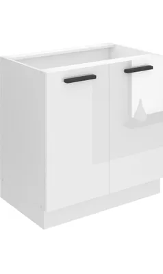 Produktbild von Belini Unterschrank Küche, Küchenunterschrank 80 cm Breite. SD Küchenunterschrank ohne Arbeitsplatte. Küchenschrank mit 2 Türen, Weiß Hochglanz