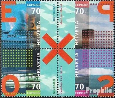 Produktbild von Briefmarken Schweiz 2002 Mi 1785-1788 Viererblock (kompl.Ausg.) gestempelt EXPO02
