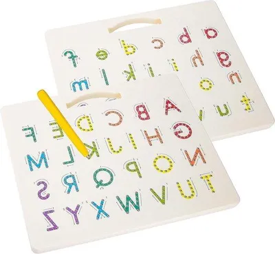 Produktbild von Alphabetbrett A bis Z (Grossbuchstaben/Kleinbuchstaben) - Buchstabenspiel Schreibtafel für Kleinkinder.