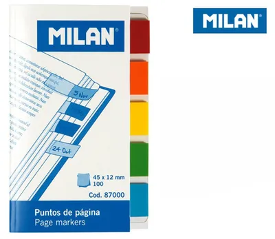 Obrázek produktu pro Przezroczyste karteczki indeksujące MILAN 8 kolorów 100 sztuk