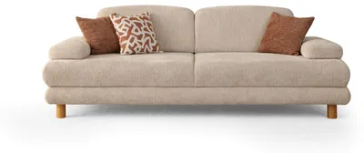 Produktbild von Beiges 3-Sitzer-Sofa mit hohem Sitzkomfort