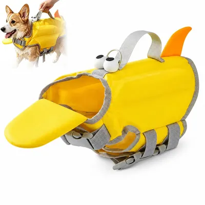 Produktbild von Hundeschwimmweste Größe S, Schwimmweste für kleine Hunde 5-10 kg, verstellbar mit Rettungsgriff und Reflektoren, Hunde Schwimmhilfe für Pool, Meer und See