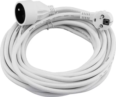 Zdjęcie produktu dla PRZEDŁUŻACZ 1-GNIAZDOWY Z UZIEMIENIEM DOMOWY SIECIOWY 10m 3x1,5 mm² BIAŁY