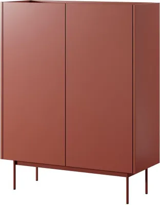 Produktbild von BETTSO Zweitürige Hochkommode mit hohen Metallbeinen COLOR 97 x 122 cm Rot Ziegelrot