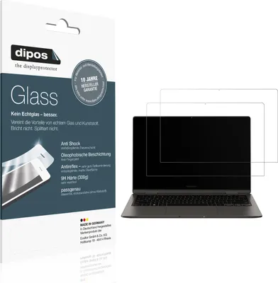 Produktbild von 2x Schutzfolie für Samsung Galaxy Book 3 360 13.3 NP730QFG matt - Anti-Shock 9H Folie dipos Glass Kunststoffglas