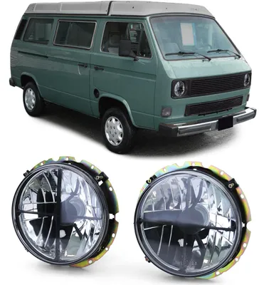 Produktbild von Scheinwerfer L/R schwarz Fadenkreuz für VW T2 1973-1979 + T3 1979-1992 Klar