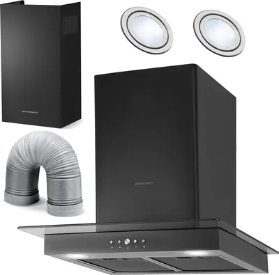 Productafbeelding van Keukenafzuigkap 60 cm, zwart, Berdsen BT-217