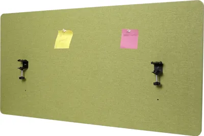 Produktbild von Akustik-Tischtrennwand HWC-G75, Büro-Sichtschutz Schreibtisch Pinnwand, doppelwandig Stoff/Textil - 60x120cm grün
