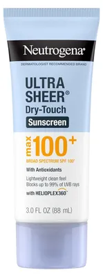 Imagen del producto de Loción protectora solar Neutrogena Ultra Sheer Dry-Touch, protección máxima SPF 100+, 88 ml