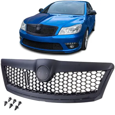 Sport RS Kühlergrill Schwarz Waben passt für Skoda Octavia 1Z Facelift 2009-2013 – Produktansicht