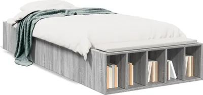 Obrázek produktu pro vidaXL Postel Grey Sonoma 100x200 cm Dřevěný materiál