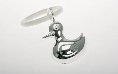 Produktbild von Rassel Ente versilbert