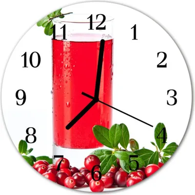 Produktbild von Glasuhr Wanduhr Küchenuhr Echt-Glas 30fi cm Preiselbeere rot